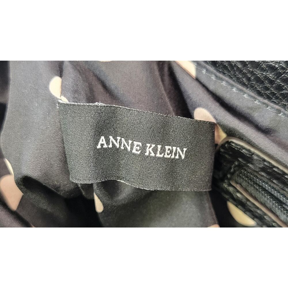 *Z1) Anne Klein Black Faux Pebble Leather Shoulder Tote Hand Bag Purse - Picture 15 of 16